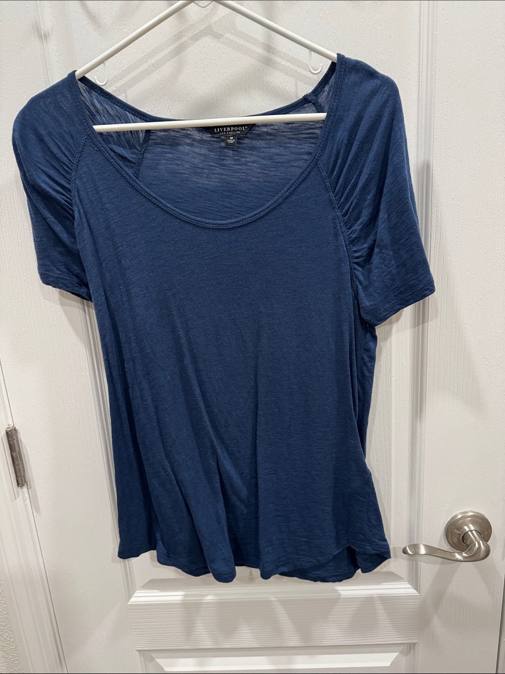 Liverpool Navy Scoop Neck Short Sleeve Tee